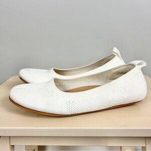 FitFlop Allegro Knit Ballet Flat White Size 10 Comfort Neutral Round Toe Minimal